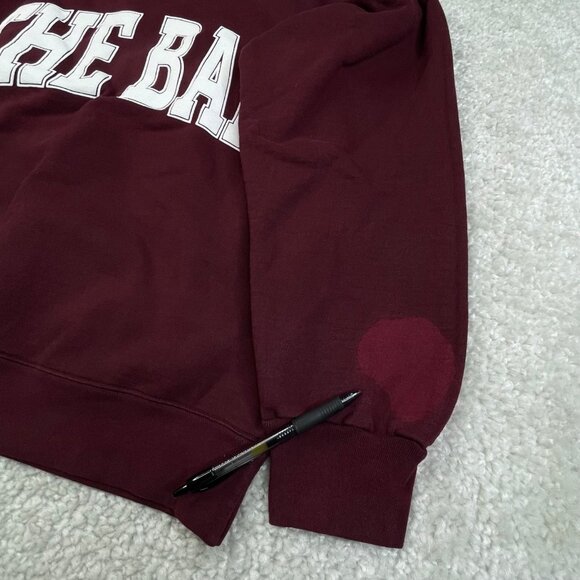The Bar Varsity Crew Sweatshirt Oversized Maroon FLAWS - Picture 6 of 7